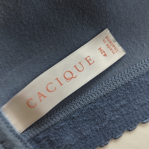 Cacique Floral 42H Lightly Lined No-Wire Bra Blue - Picture 2 of 16